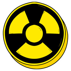 nuclear icon illustration hand drawn isolated vector