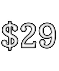 dollar sign on a white background $29