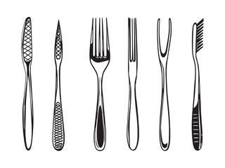 Curette line art detailed outline artwork