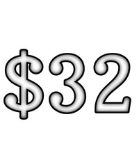 dollar sign on a white background $32