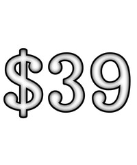 dollar sign on a white background $39