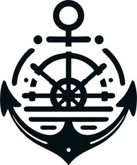 Vintage nautical anchor, a metal symbol of the sea, isolated as a vector illustration on white