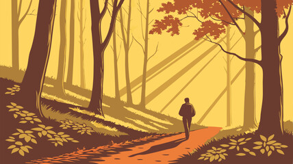 silhouette of a woman walking in the park