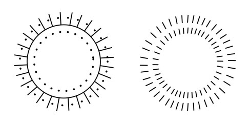 Set Hand drawn sunbursts	
