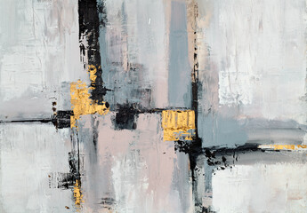 Soft and minimalistic abstract artwork with delicate lines and muted tones, creating a calm and refined aesthetic for modern interiors