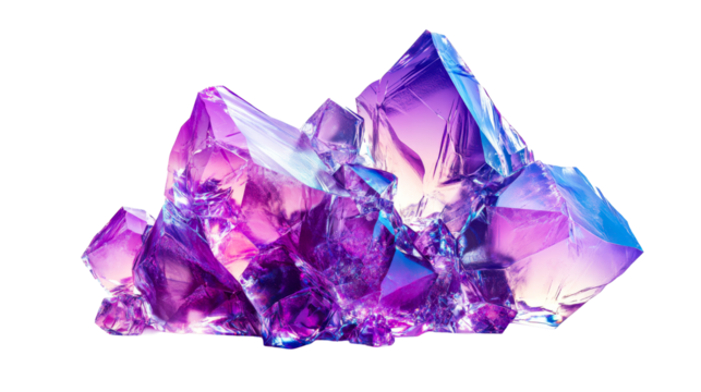 Colorful crystals shining in bright light