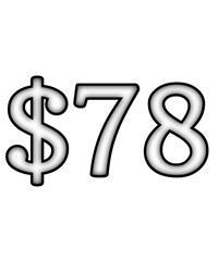 dollar sign on a white background $78