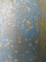Grungy Blue Surface with Rust and Mold Stains. Close-up of a rusty blue surface with mold spots, corrosion marks, and aged texture - perfect for grunge backgrounds and textures