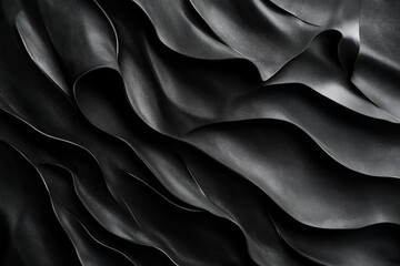 Obraz premium Dark, textured folds of a draped material.