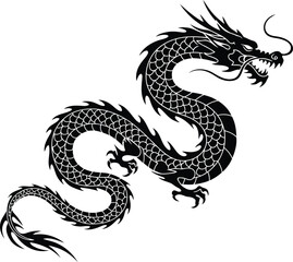 Dragon silhouette Illustration Vector Artwork