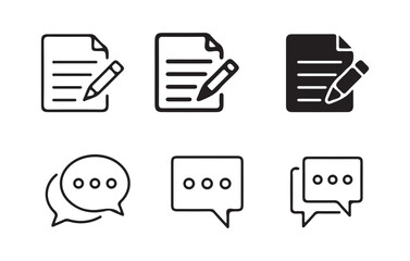 Text Message or document icon. Speech bubble collection. vector illustration eps 10