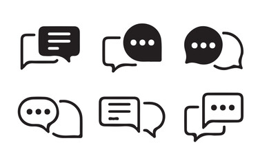 Social media message icon Collection.  Chat Bubble Icon set. Chat, message, Comment, sms, chat, chatting, talk line icon vector illustratio Eps 10