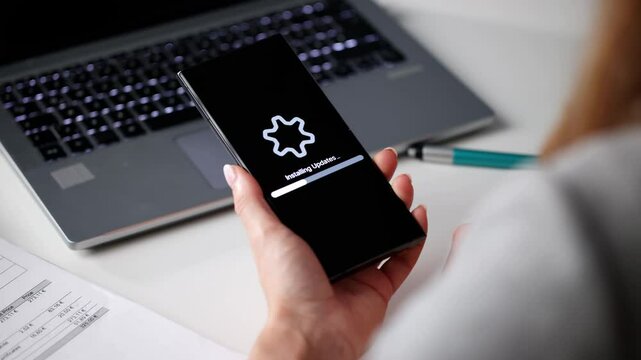 Installing Software Update Progress. Smart Phone Loading Patch