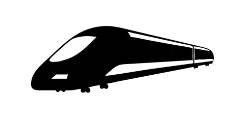 High speed train silhouette on tranparent background