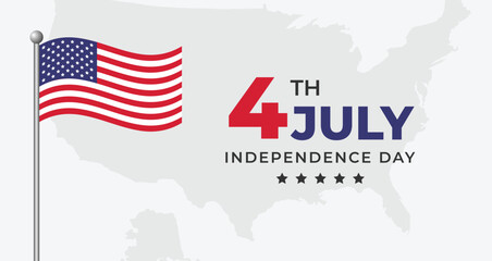 Happy 4th of July, independence day of USA american national flag. Vector illustration