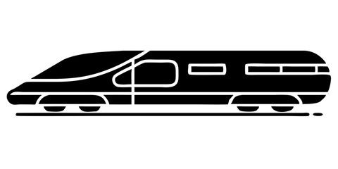 High speed train silhouette on tranparent background © Rani