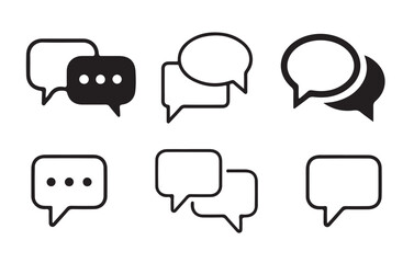 Social media message icon Collection.  Chat Bubble Icon set. Chat, message, Comment, sms, chat, chatting, talk line icon vector illustratio Eps 10