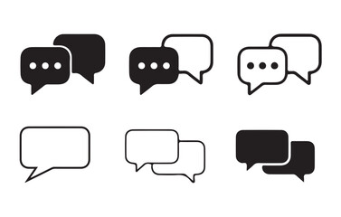 Social media message icon Collection.  Chat Bubble Icon set. Chat, message, Comment, sms, chat, chatting, talk line icon vector illustratio Eps 10