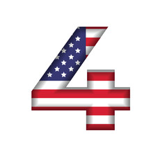 US Independence Day 4th July poster flag