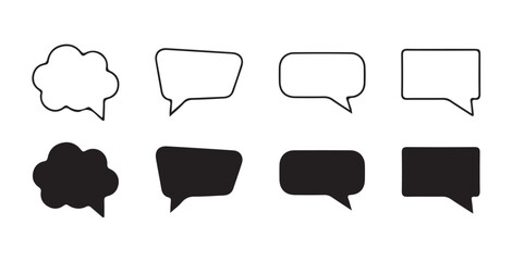 Black Speech bubble icon set. Chat message signs. Talk bubble icon collection. Vector illustration eps 10
