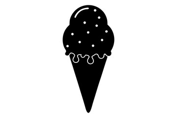 ice cream cone silhouette vector illustration 