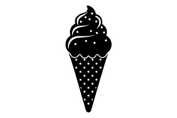 ice cream cone silhouette vector illustration 