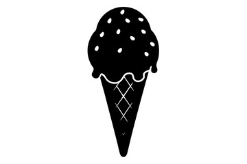 ice cream cone silhouette vector illustration 