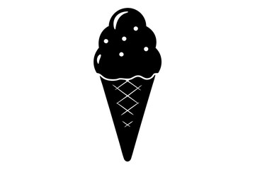 ice cream cone silhouette vector illustration 
