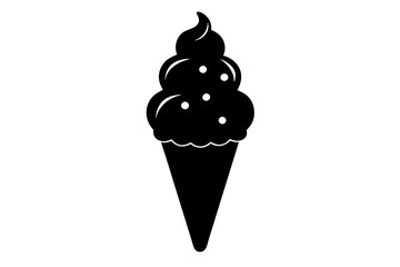 ice cream cone silhouette vector illustration 