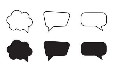 Black Speech bubble icon set. Chat message signs. Talk bubble icon collection. Vector illustration eps 10