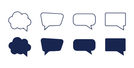 Black Speech bubble icon set. Chat message signs. Talk bubble icon collection. Vector illustration eps 10