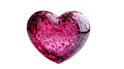 Colorful heart with bubbles and reflections