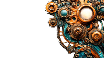 Intricate design of steampunk gears and cogs