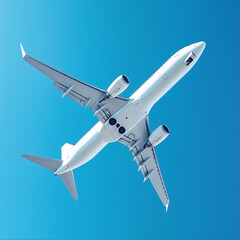 Passenger Aircraft Soaring Over Clear Blue Sky - Stunning Aerial View