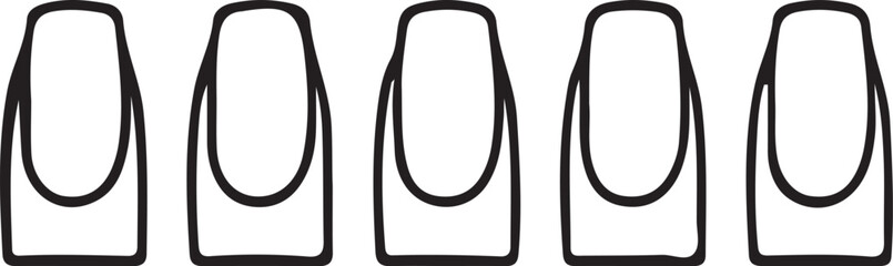 Squoval Nail Vector Art Design