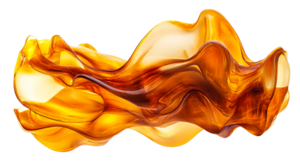 Abstract orange transparent wave form design