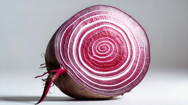 Beetroot slice placed on a background.