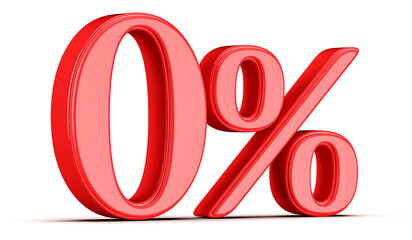 0 Percent Promotion Red Number