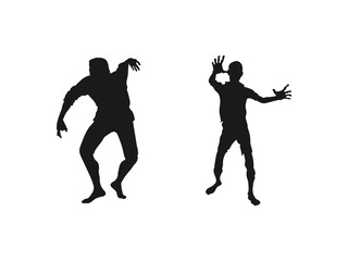 Walking zombie icon silhouette. Walking dead silhouette. Halloween flat vector Illustration for decorations.