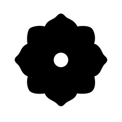 Hollyhock Flower Icon Vector