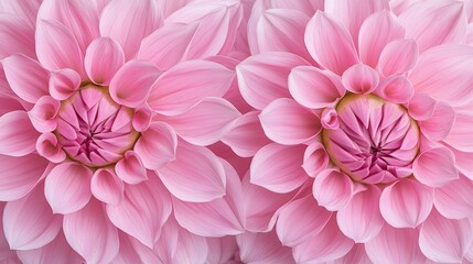 Close-up View of Vibrant Pink Blossoms with Delicate Petals in a Symmetrical Arrangement