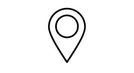 Location Marker: Minimalist Black Line Art Icon