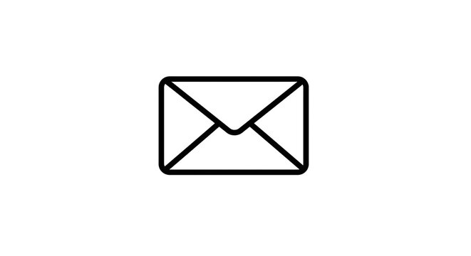 Simple Minimalist Envelope Icon: Clean Line Art Design - Powered by Adobe