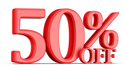 50 Percent Off Discount Promotion Red Number