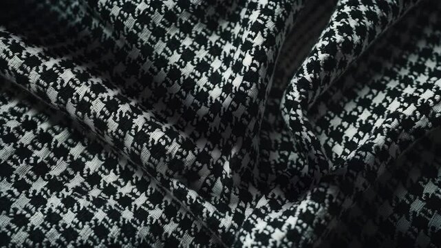 Close-up of wool pattern in texture on fabric, woven background.