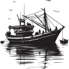 Fishing boat vector