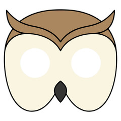owl bird animal mask carnival party celebration birthday flat color vector illustration template design