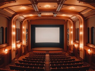 Grand movie theater interior, opulent design