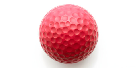 round red golf ball isolated on white background