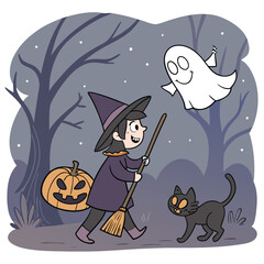 Halloween characters set